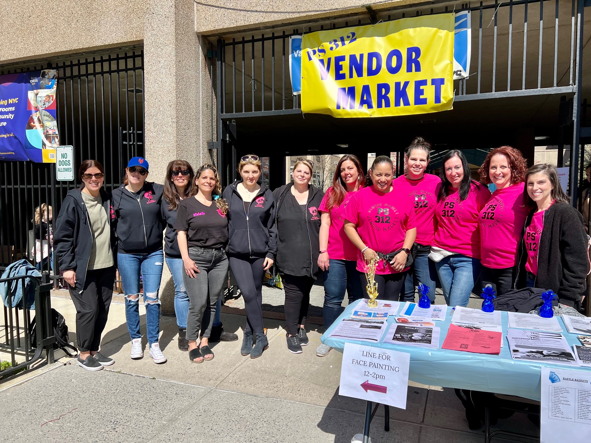 Volunteers and PA members at P.S. 312's First Vendor Market Event