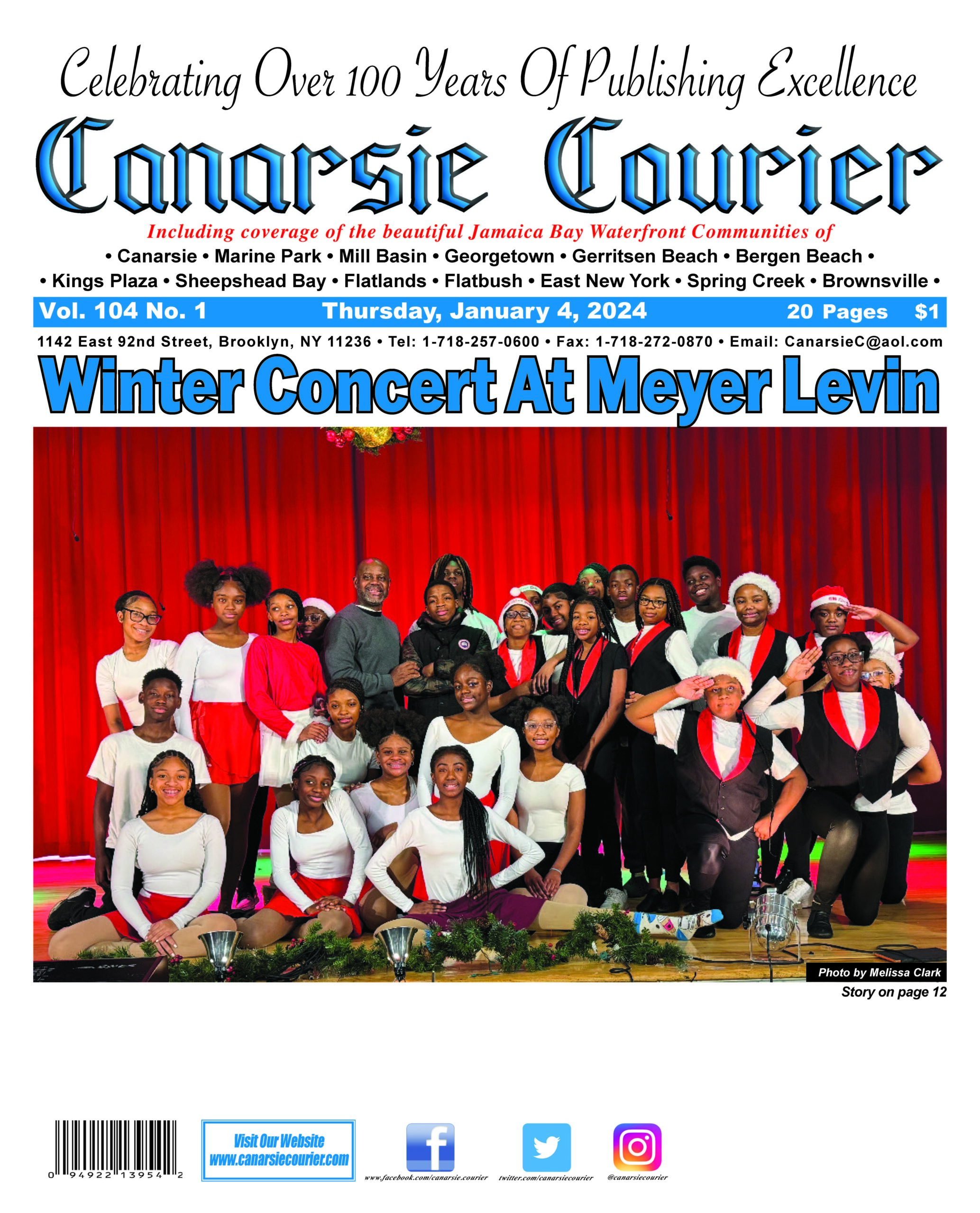 Vol. 104 No. 1 Thursday, January 4, 2024 - Canarsie Courier