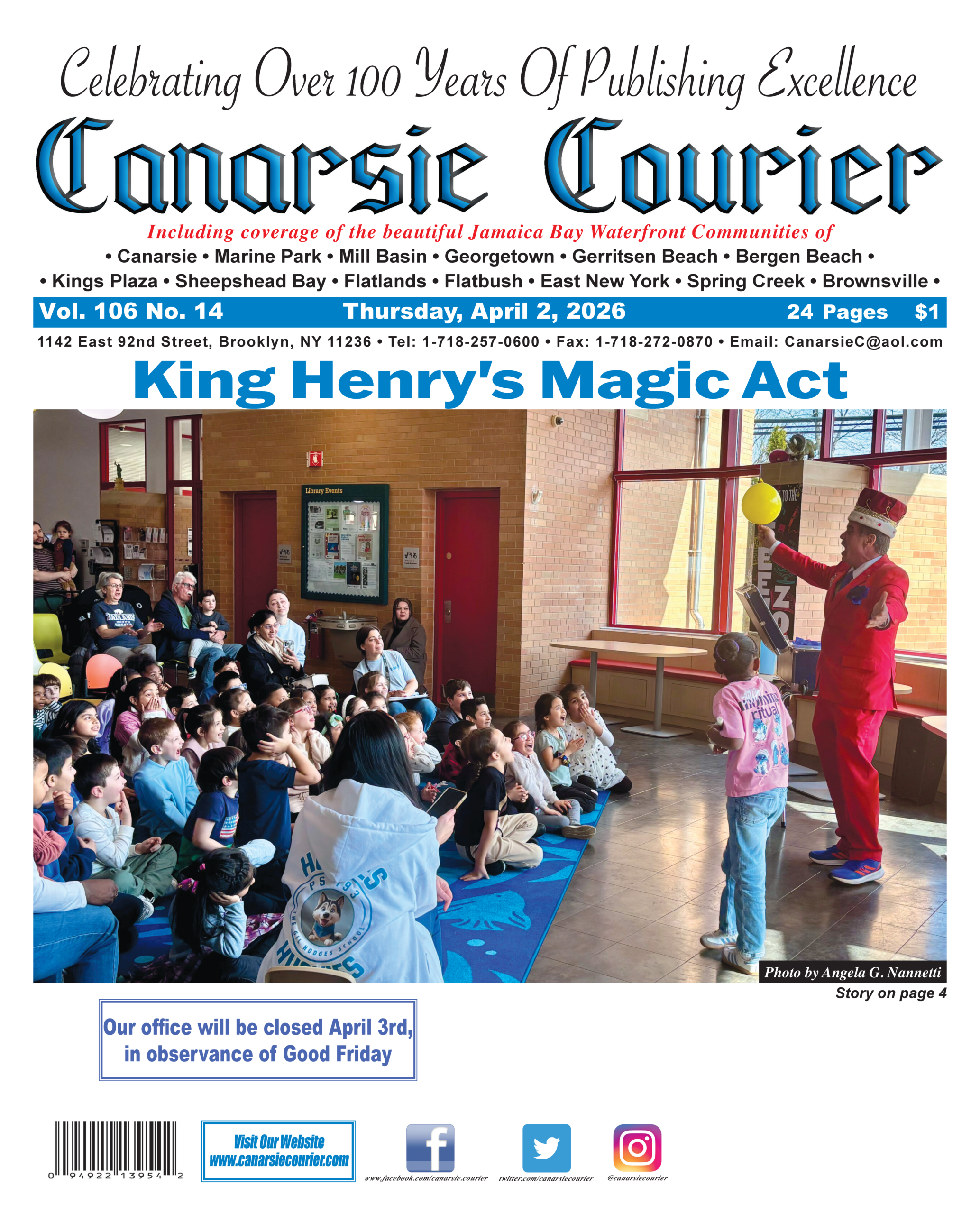 Vol. 106 No. 14 Thursday, April 2, 2026