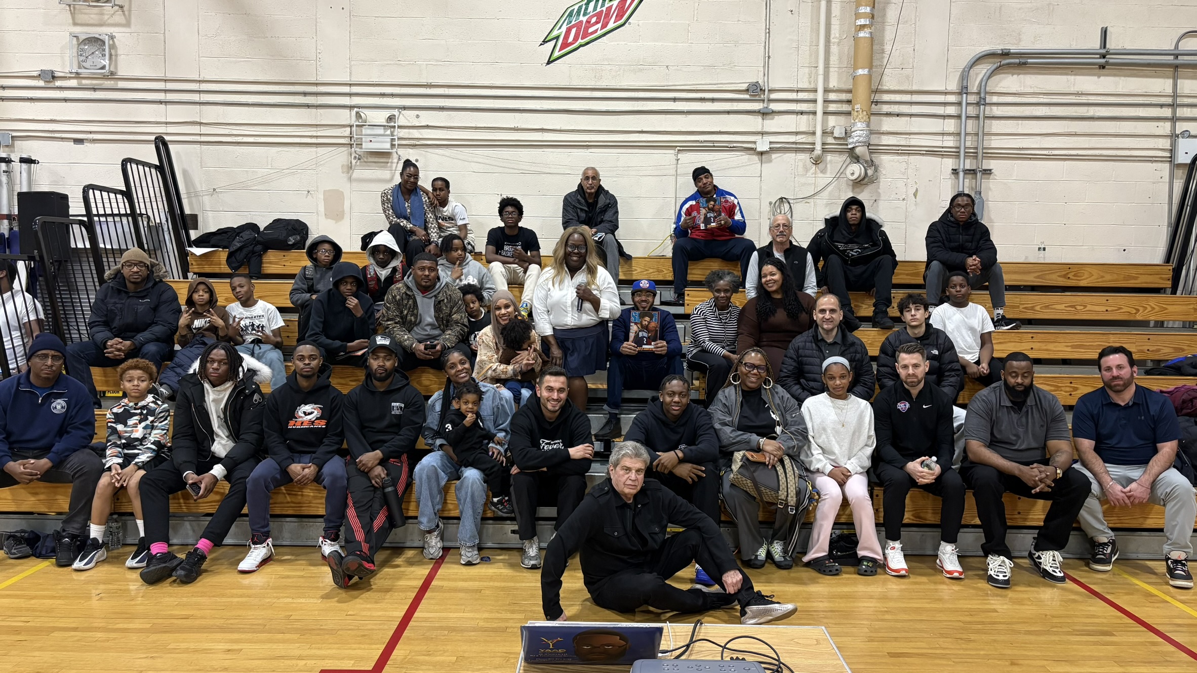High school students and professional Basketball coaches participated in The Madness of March at the HES.